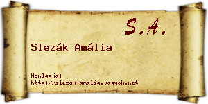 Slezák Amália névjegykártya